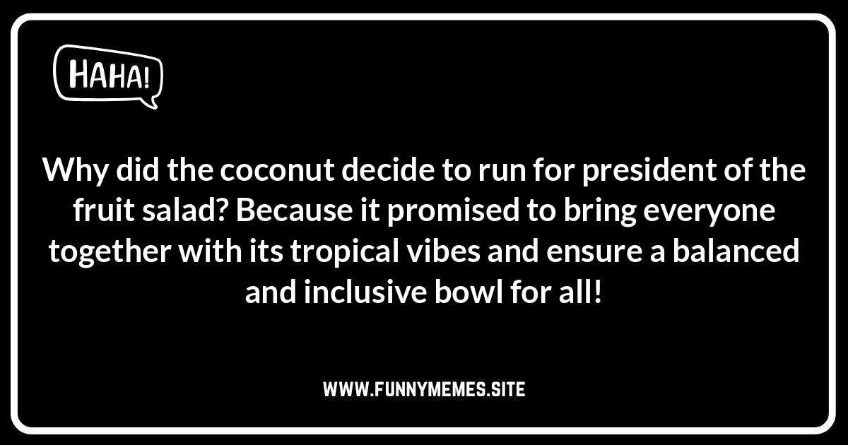 Coconut Jokes for Kids: Nutty Giggles for Little Ones Funny coconut jokes image. Enjoy nutty giggles for kids, adult coconut puns, silly sayings, and hilarious social media captions about coconuts.