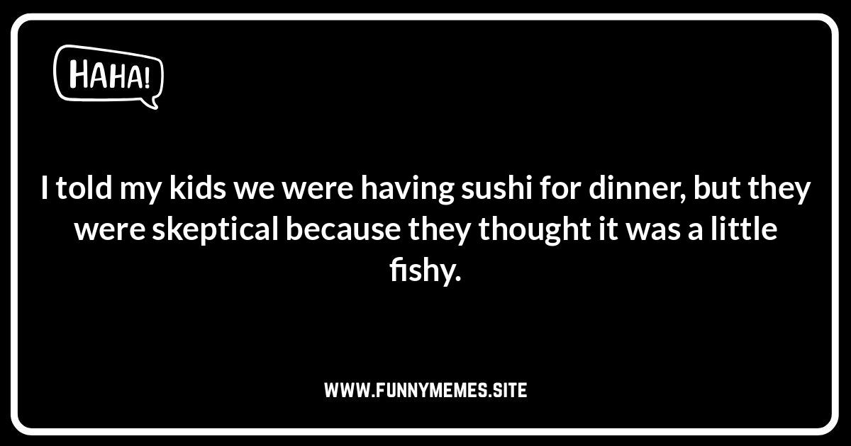 Rollin' with Laughter: Sushi Puns for Kids of All Ages Sushi jokes and puns! A funny sushi image representing wasabi, rolls, soy sauce, unagi, rice, tempura, and ebi.
